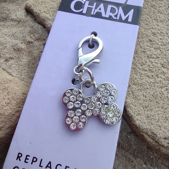 New dog charm for dog collar new rhinestone bone - Picture 1 of 5